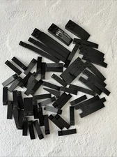 LEGO BLACK LOT 62 PCS 4X1 6X1 10X1  SLOPE BRICK VARIETY BUILDING PIECES