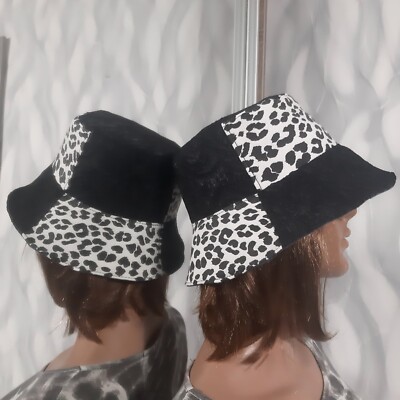 Patchwork freyed Black white denim jean hat Handmade small fit Patchwork Denim Hat - Etsy main image 3