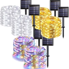 100FT 300LED Solar String Lights Outdoor Yard Fairy 8-Lighting RGB Waterproof