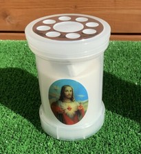 Memorial Candle Flickering LED Light Jesus Sacred Heart cemetery ornament 6190