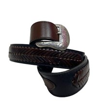 Nocona Western Belt Two Tone Black Brown Arrow Laced N2475107 Size 38