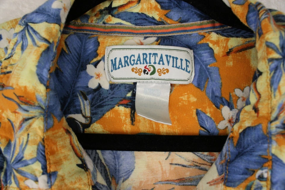 Camisa Hawaiana Vintage Jimmy Buffet's Margaritaville Parots Colorida Talla L/XL Foto 4 de 4