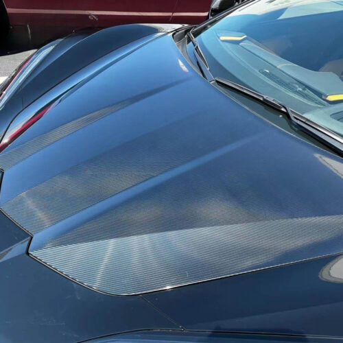 Carbon fiber Front Hood Vented Bonnet Cover For Chevrolet Corvette C8 2020-24 - Picture 2 of 6