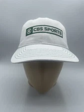 CBS Sports Adidas Adjustable Back Baseball Cap Hat White with Green Logo