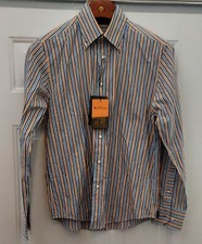 BEN SHERMAN SIGNATURE TERRITORY MENS STRIPED LS MOD SLIM FIT SHIRT SIZE L NWT