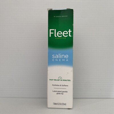 2 X Fleet Enema, Ready-to-Use Saline Laxative, 4.5 Fluid Ounce Exp 06/2026