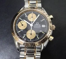 OMEGA Speedmaster Chronograph 3316.50 Automatic Black Gold Bracelet Mens Watch
