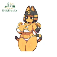 EARLFAMILY 5.1" Succubus Anime Furry Girl Car Decals Bumper Campervan Stickers