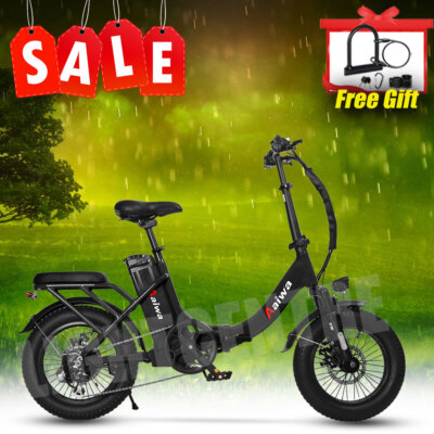 E-Bike 16'' Folding Electric Bike 750W Motor Bicycle City Commuter