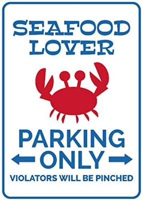Seafood Lover, Crab Sign, Crab Seafood Aluminum Metal Decor Sign