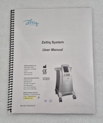 Zeltiq AESTHETICS System USER MANUAL (Hard Copy) BRZ-R52-TUM-ENG3-B