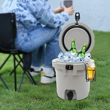 Water Jug Cooling Can Portable Beverage Dispenser &  Cup Holder 9.46L/2.5 Gallon