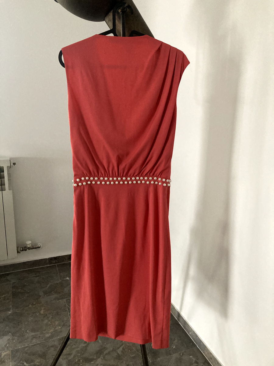 Love Moschino dress size S watermelon pink embroidered pearls