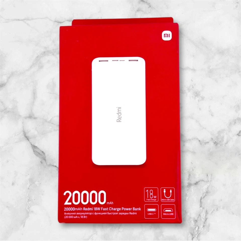 Banco de alimentación Xiaomi Mi 20000mAh Redmi 74Wh 3.6A con 2 puertos USB-A carga rápida Foto 2 de 4