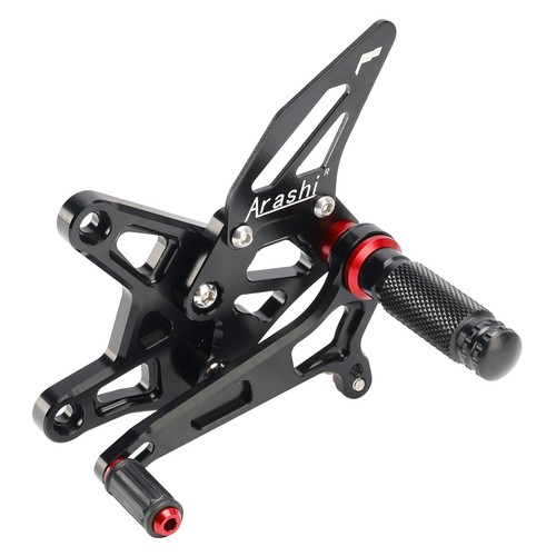 ALU BLACK ADJUSTABLE REAR SET REARSET FOR KAWASAKI ZX636 NINJA ZX-6R 2021-2024 - Foto 2 di 10