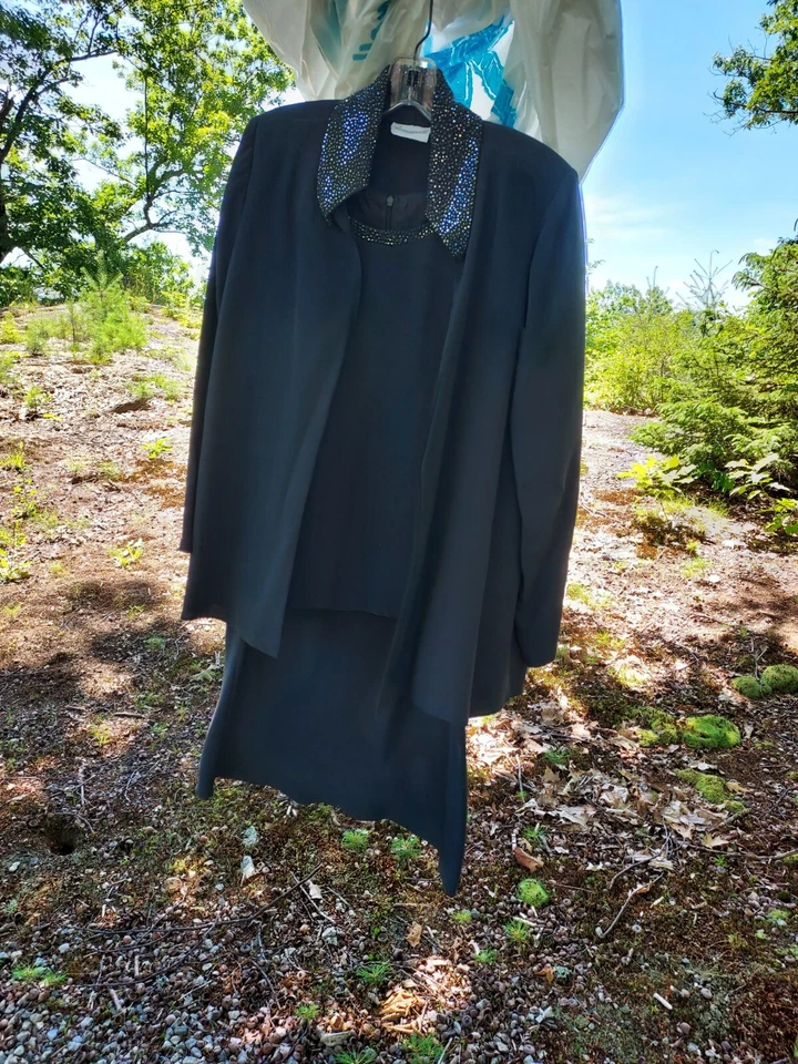 Damas Gris Gasa 3 Piezas Conjunto de noche y monedero Foto 2 de 4