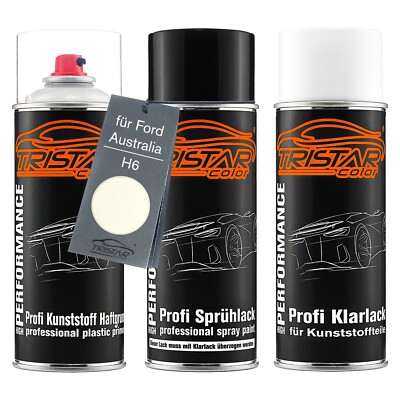 Autolack Spraydosen Set für Kunststoff für Ford Australia H6 Classic Ivory