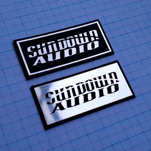 2 X Sundown Audio Metalic Case Logo Sticker 2 Inch By 1 Inch 56mm 25mm Ebay