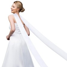 142 Inch Satin Bridal Neck Scarf Long Wedding Neck Scarf Length Draped Bride ...