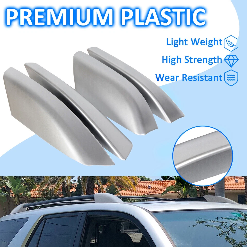 Fit For Toyota 4runner N210 2003-2009 Silver Roof Rails Rack End Cover Shell Foto 4 de 4