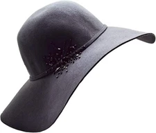 David & Young womens  winter Collection  Starburst Jewel Floppy Hat Grey $40