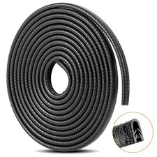 Car Door Edge Guards 16Ft 5M Automotive Door Entry Guard U Shape 16 ft Black