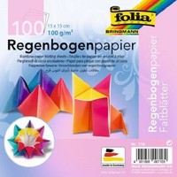 Folia - Bastelpapier Regenbogenpapier FaltblÄTter 100 Blatt 15X15 Cm Neu Ovp