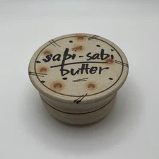 Vintage Handmade Ceramic Butter Bell with Spoon 3”