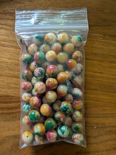 12 mm Jade Beads Multicolor Dyed 5 oz
