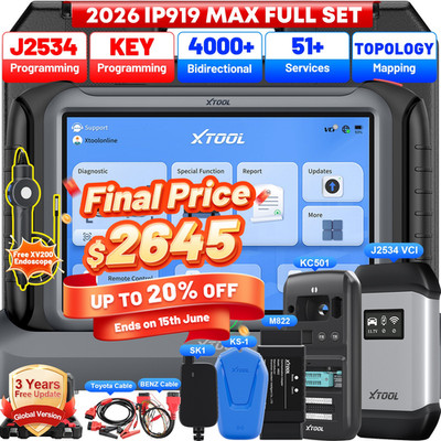 XTOOL IP919MAX KC501 KS1 SK1 M822 IMMO Key Programmer Full Set J2534 Programming