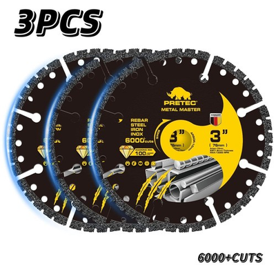 #ad Diamond Cutting Wheel 3 Inch Metal Cut Off with 6000 Cuts on Rebar 3 Pack $36.79