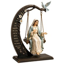 Madonna Swing And Bird Wooden 2d Flat Hand Painted Catholic Gift Religious Home