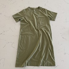 Everlane Women’s Green T Shirt Dress Size XS Short Sleeve Crew Neck Pocket Front