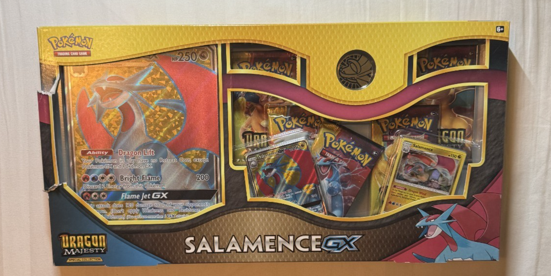 Pokemon TCG Dragon Majesty Salamence Gx Special Collection Box