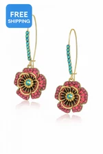 Betsey Johnson Rose Dangle Earrings – Romantic Flower Drop Jewelry for Women
