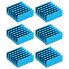 6 Pcs Heatsink 14x14x6mm Aluminum Heat Sink with Thermal Blue Sticker Sky Blue