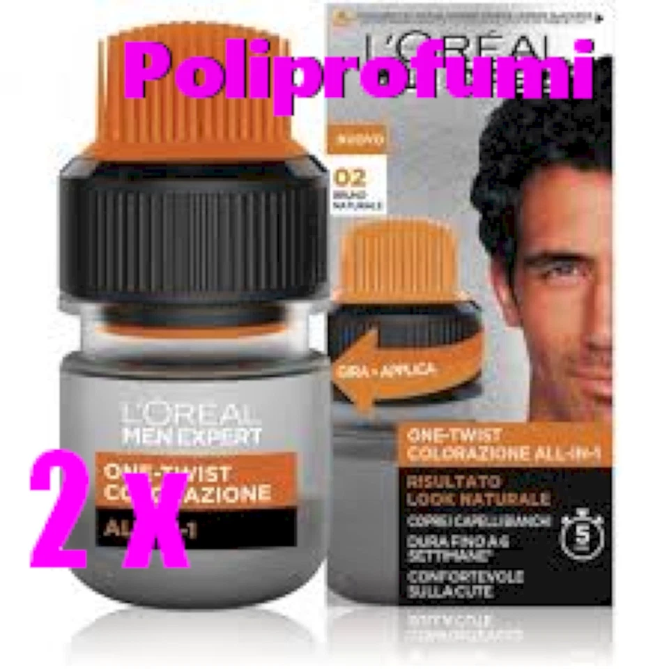 L'ORÉAL 2 x L'OREAL PARIS MEN EXPERT Colorazione Uomo N° 2 Bruno naturale