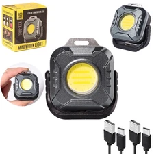 2 Pack Mini 500 Lumens 1200 MAh Magnetic Led Work Light Rechargeable for Car ...