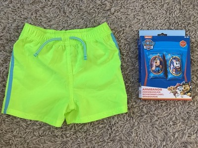 Kinder PRIMARK Badehose Shorts 92 Paw Patrol Schwimmflügel Neu Schwimmbad Strand