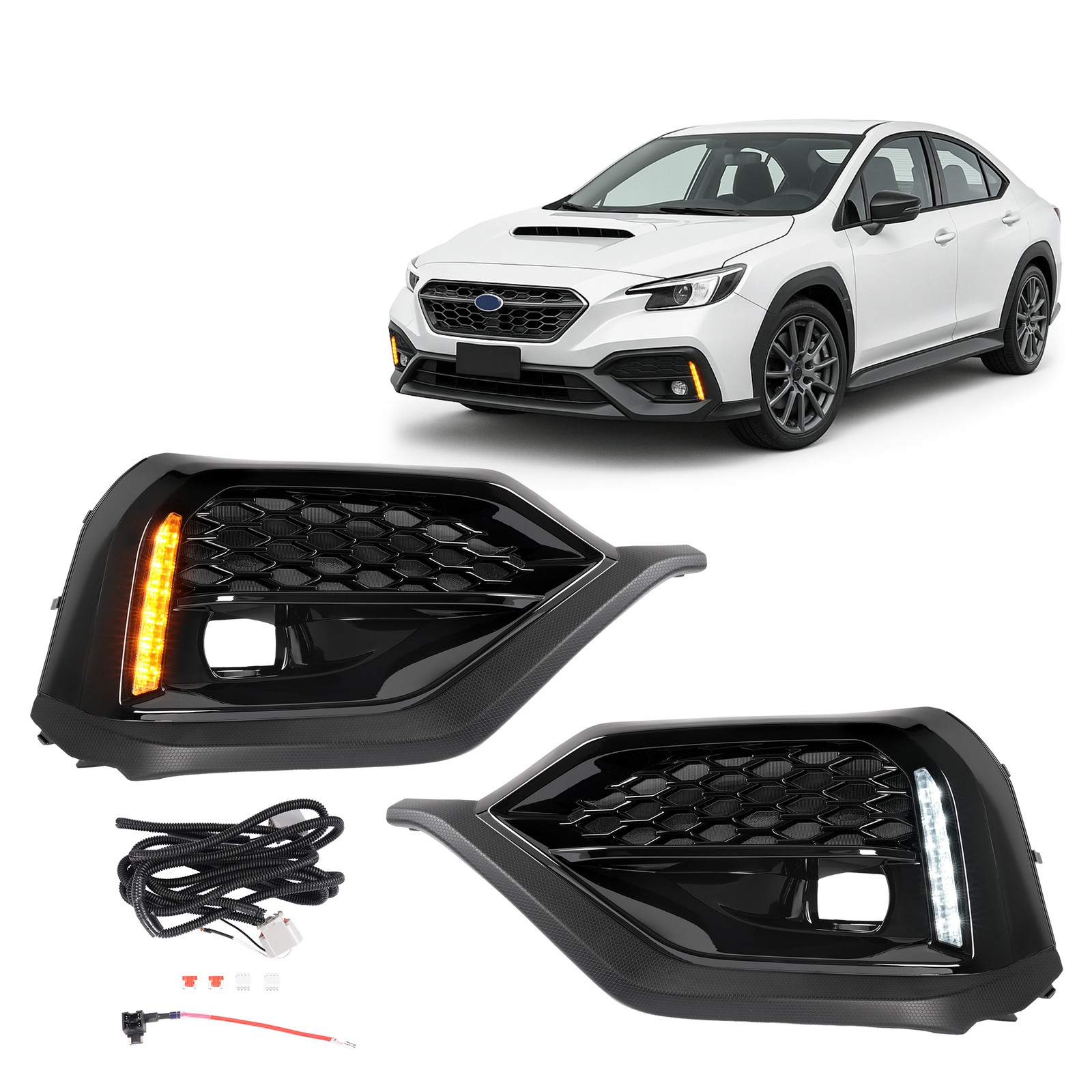 For Subaru WRX 2022 2023 2024 LED Turn Signal DRL Fog Bezel Light Kit Pair