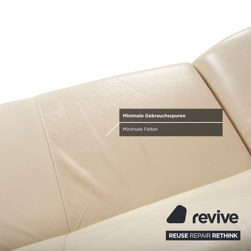 Koinor Rossini Leder Sofa Creme Weiß Zweisitzer Couch manuelle Funktion - Afbeelding 8 van 12