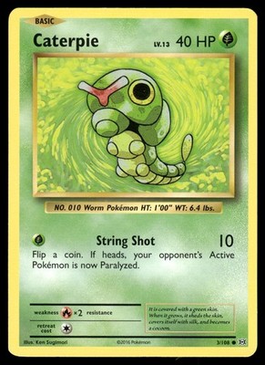Caterpie 3/108 Common Evolutions Pokemon Lightly Played
