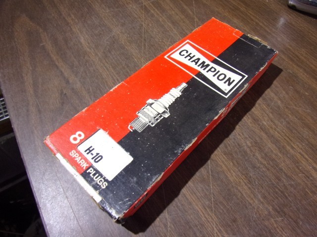 Vintage Box of 8 NOS Champion H-10 Spark Plugs Made in USA H10 Flathead Ford V8