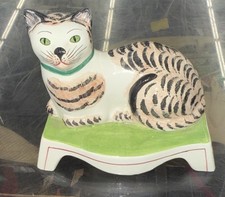 Mottahedeh Italia Cerámica Gato Estilo Persa Cerámica Vintage Deco