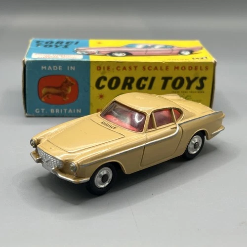 Corgi Toys 228 Volvo P1800 Beige Red Interior Vintage Model Near Mint Boxed