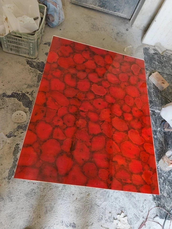 Red Agate Dining Table Top | Agate Geode Countertop | Agate Stone Center Top | - Image 3 of 4