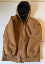Carhartt Canvas Jacket Coat Quilt Lining Hooded RN13706 Size Youth XL 18/20