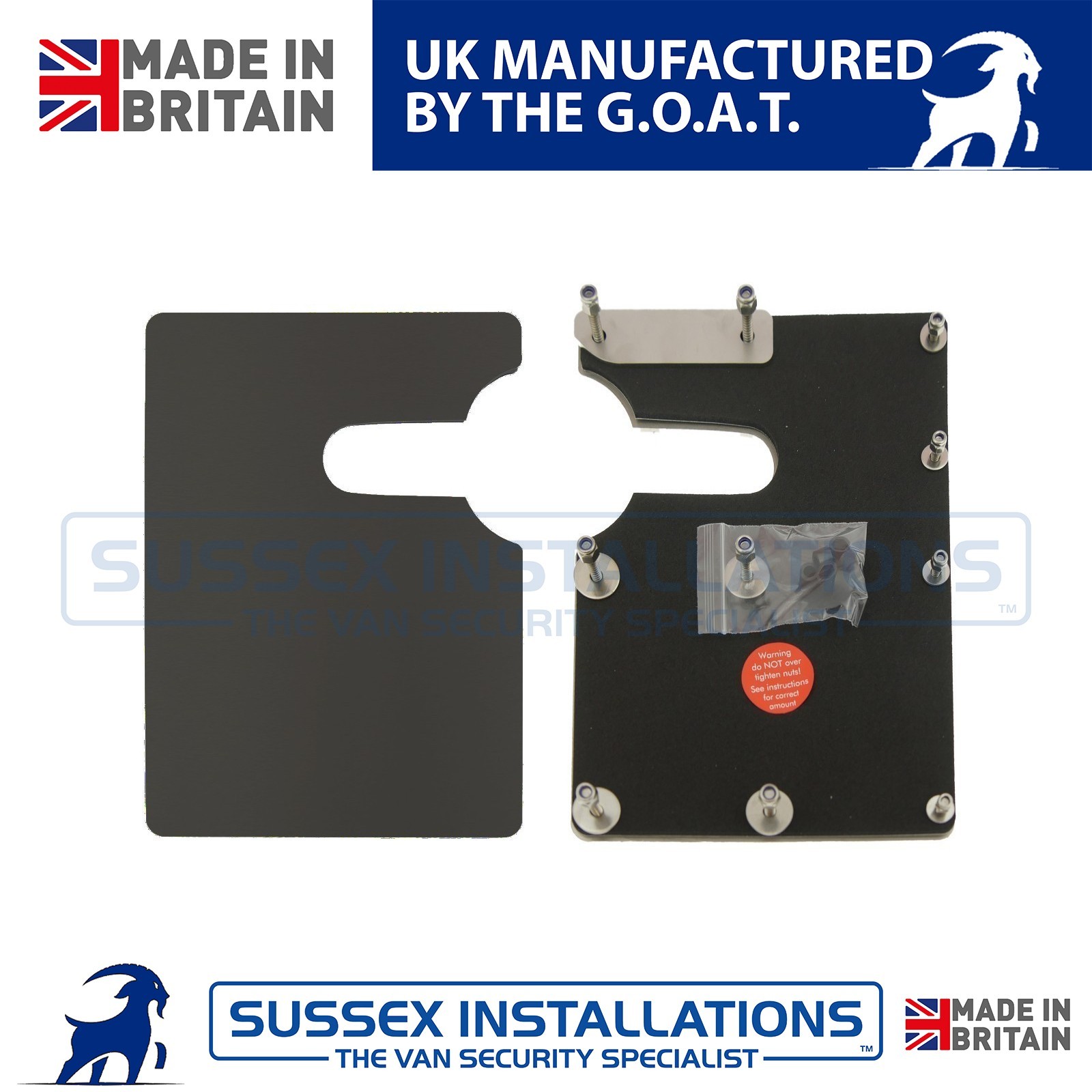 For Ford Custom (2013-2023) Rear Barn Door Security Shield Set Large Black