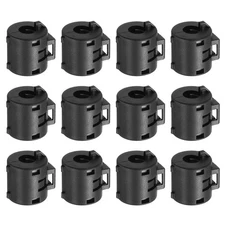 12 Pcs Ferrite Filter Ring Core Cable Clip ID 8mm Length 26mm with Base, Black