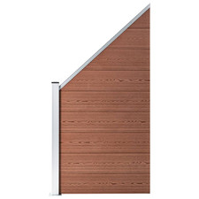 Fence Panel WPC Brown 180x186cm Wood-Plastic Composite with Aluminium Garden Top